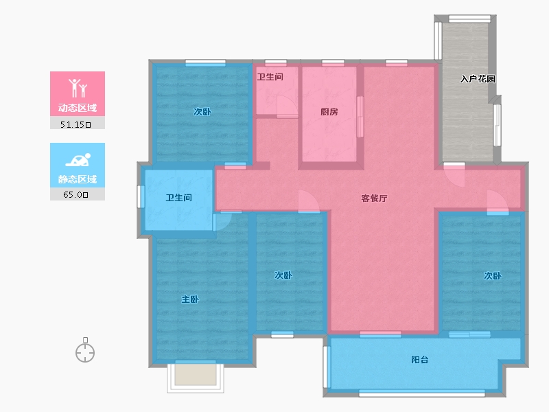 江苏省-淮安市-盱眙御景星城-110.29-户型库-动静分区