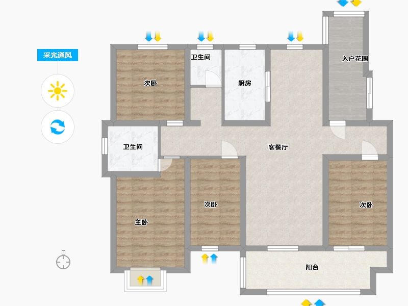 江苏省-淮安市-盱眙御景星城-110.29-户型库-采光通风