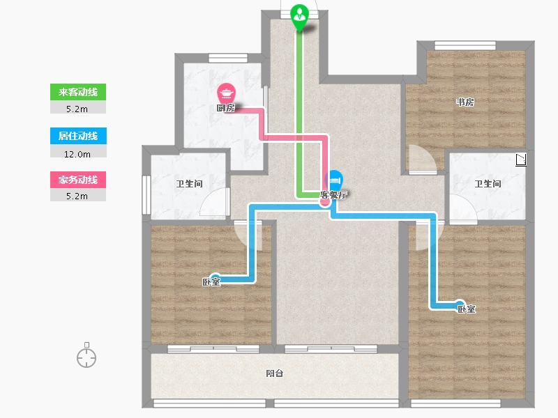 浙江省-金华市-绿城横店桂语江南-91.12-户型库-动静线