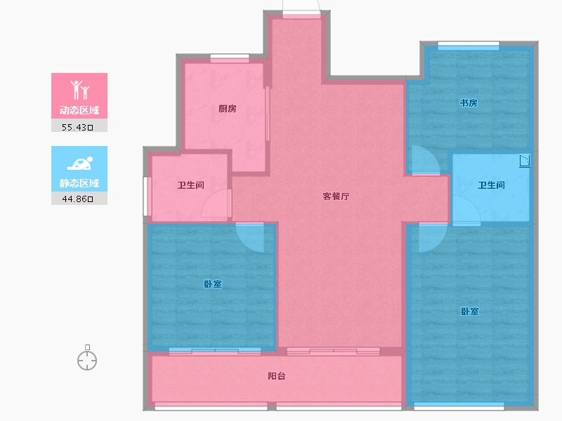 浙江省-金华市-绿城横店桂语江南-91.12-户型库-动静分区