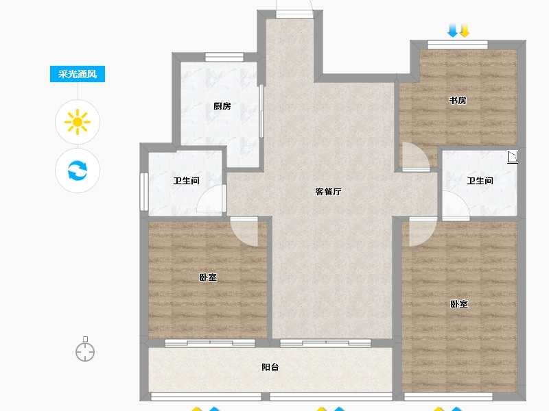 浙江省-金华市-绿城横店桂语江南-91.12-户型库-采光通风