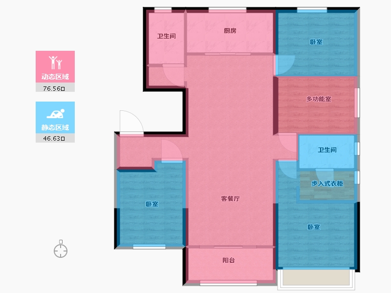 宁夏回族自治区-石嘴山市-海亮滨河壹号-111.11-户型库-动静分区