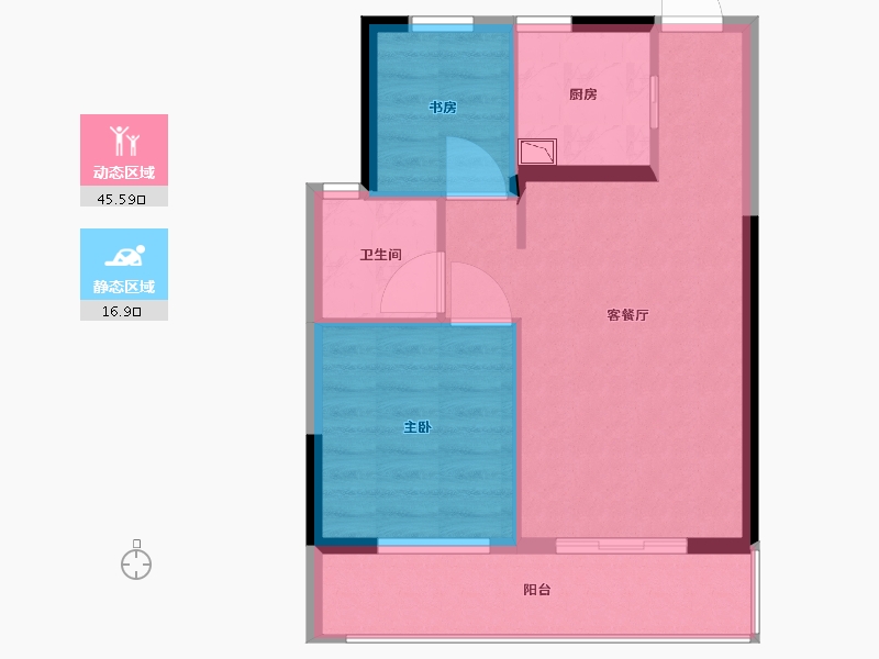 浙江省-宁波市-海风四季-56.00-户型库-动静分区