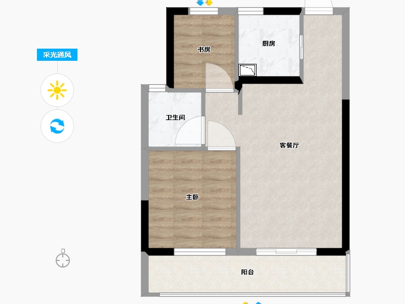 浙江省-宁波市-海风四季-56.00-户型库-采光通风