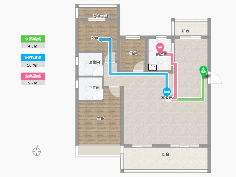 安徽省-合肥市-城建琥珀东华府-106.00-户型库-动静线