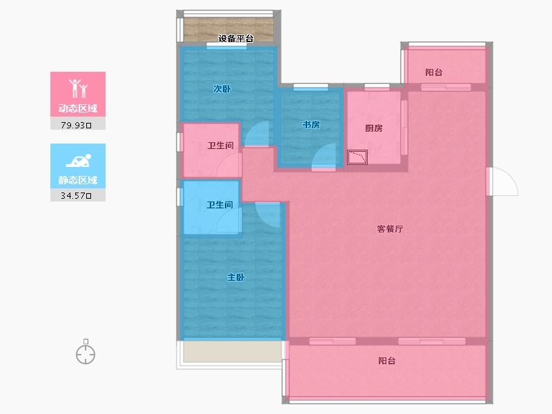 安徽省-合肥市-城建琥珀东华府-106.00-户型库-动静分区