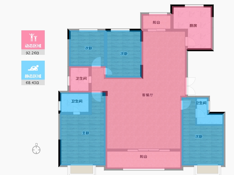 江苏省-扬州市-瘦西湖院子-144.00-户型库-动静分区