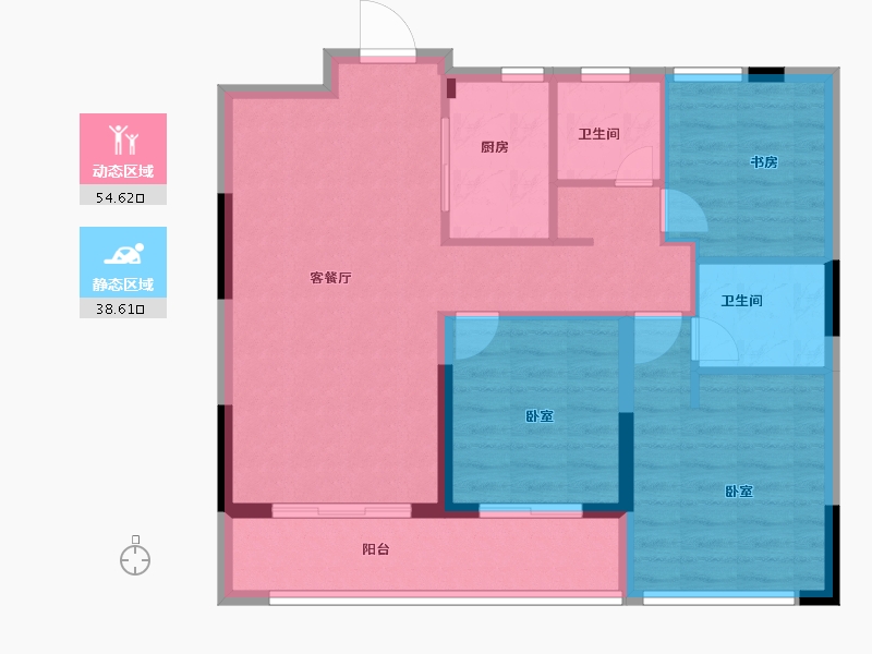 浙江省-金华市-绿城横店桂语江南-84.00-户型库-动静分区