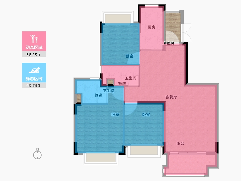 安徽省-合肥市-空港恒大时代新城-96.00-户型库-动静分区