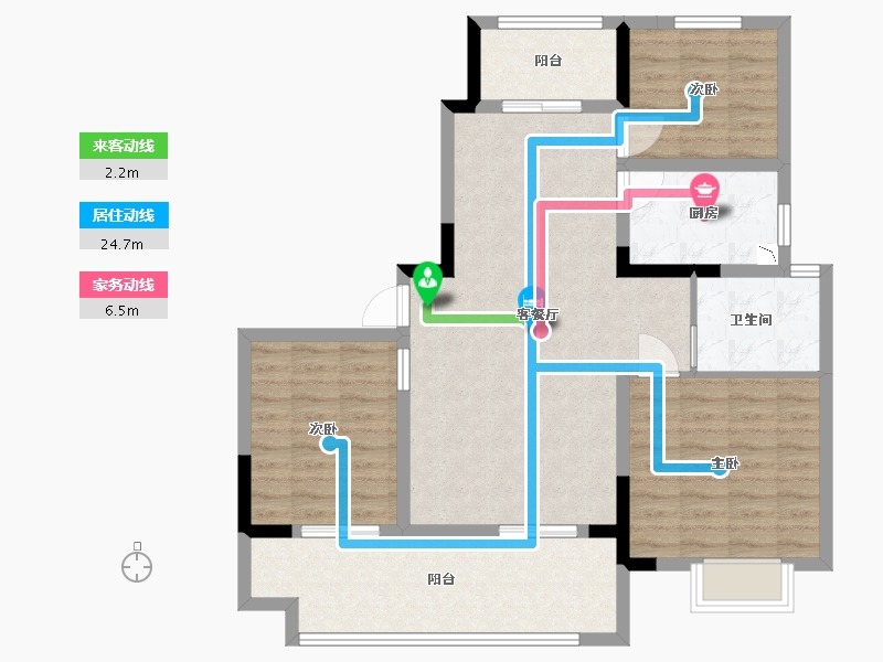 江苏省-淮安市-凤凰星城-95.20-户型库-动静线