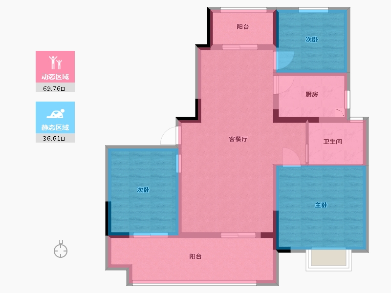 江苏省-淮安市-凤凰星城-95.20-户型库-动静分区