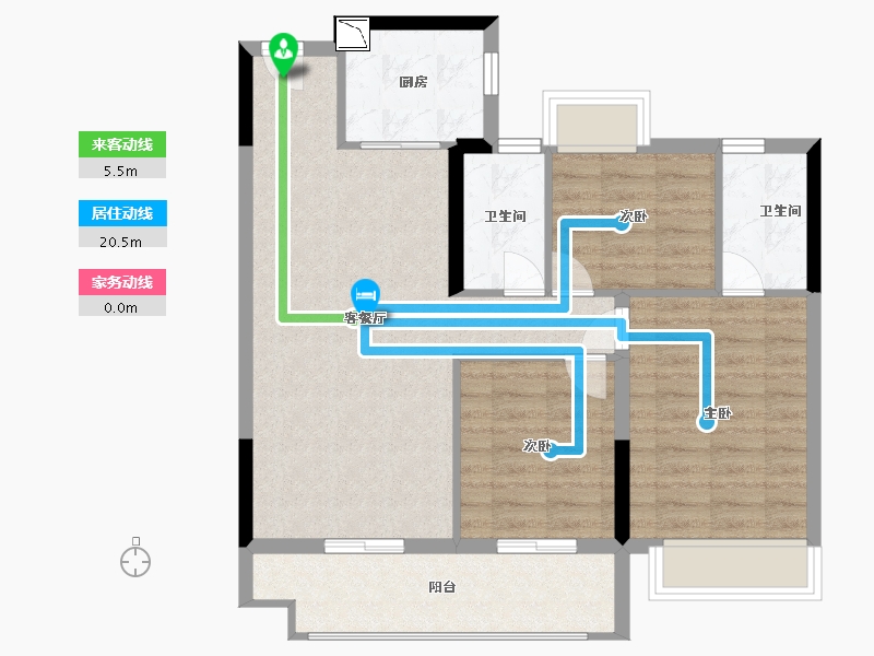 江苏省-南通市-碧桂园桃李江山-80.00-户型库-动静线