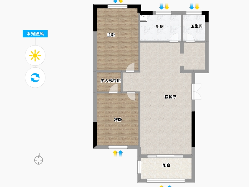 江苏省-徐州市-南湖御景-78.38-户型库-采光通风