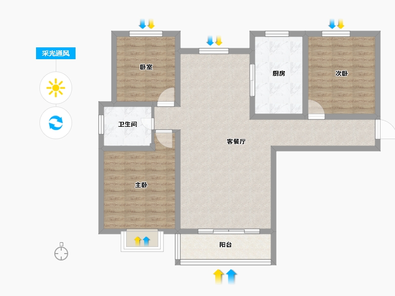 宁夏回族自治区-银川市-铁发润发兰庭（一期）-92.18-户型库-采光通风