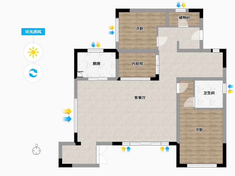 云南省-保山市-恒益·高黎贡·江山小院-102.52-户型库-采光通风