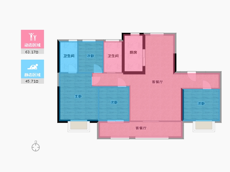 青海省-西宁市-碧桂园铂悦-98.06-户型库-动静分区