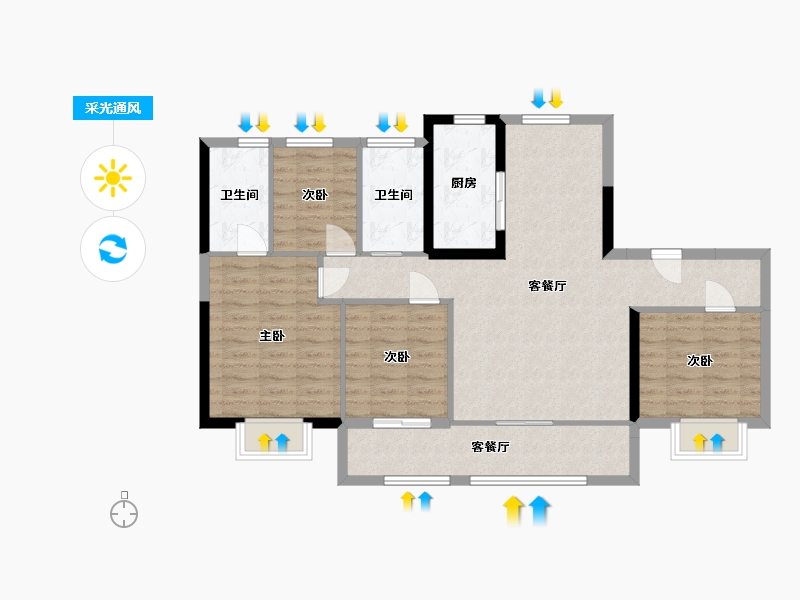 青海省-西宁市-碧桂园铂悦-98.06-户型库-采光通风