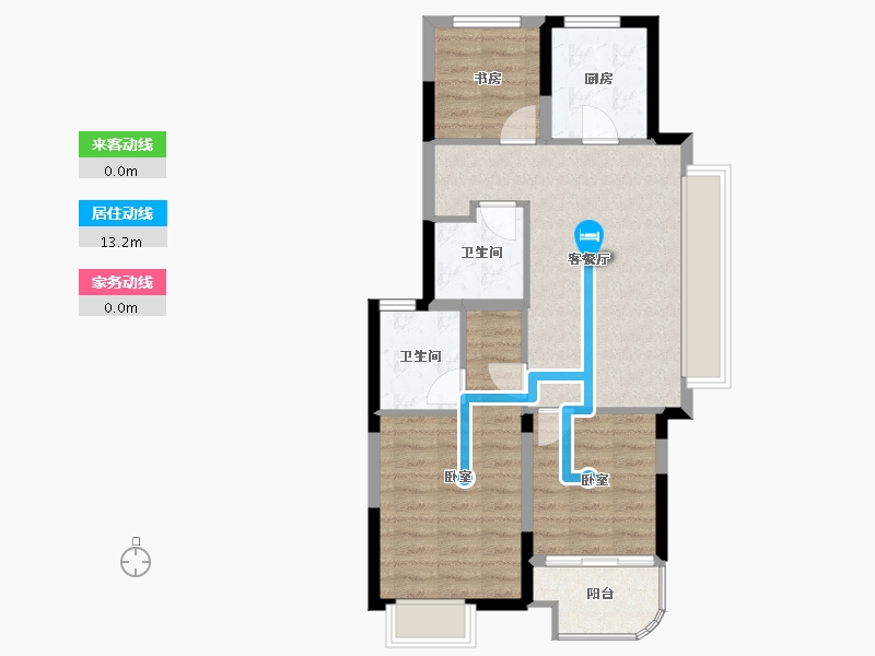 浙江省-杭州市-滨江旭辉万家之星-71.00-户型库-动静线