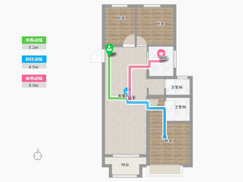 浙江省-宁波市-雅戈尔壹号-91.00-户型库-动静线