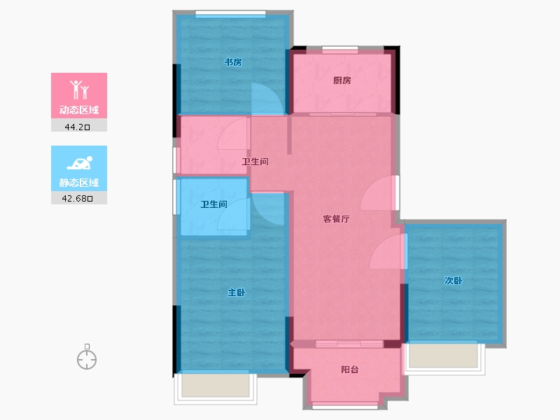 江苏省-苏州市-禹洲嘉誉风华-78.00-户型库-动静分区