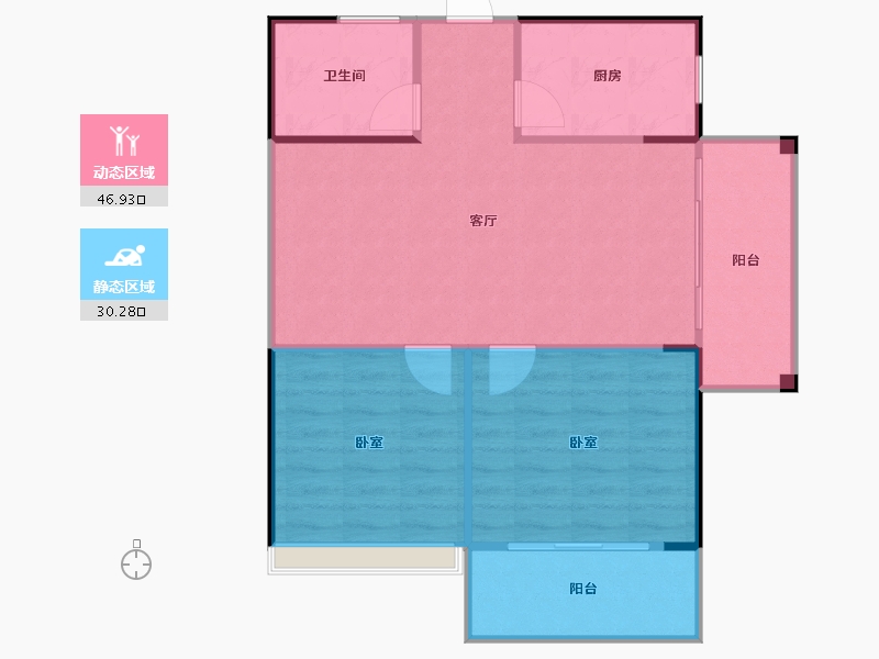 安徽省-池州市-恒泰 · 财富新都-72.66-户型库-动静分区