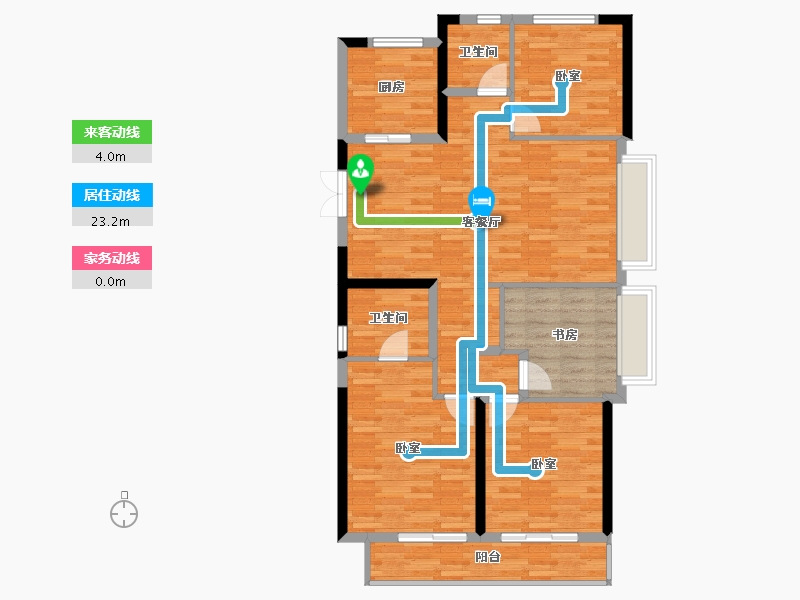 浙江省-杭州市-绿城桂语钱塘-106.00-户型库-动静线