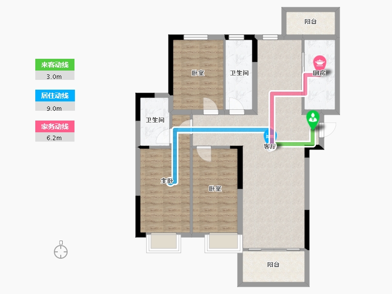 安徽省-池州市-银海 · 花园学府-97.62-户型库-动静线