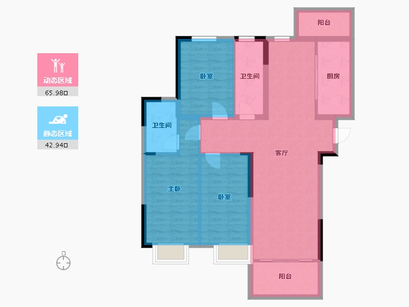 安徽省-池州市-银海 · 花园学府-97.62-户型库-动静分区