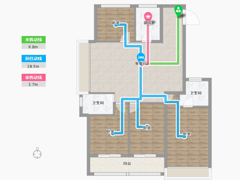 浙江省-金华市-绿城横店桂语江南-109.48-户型库-动静线