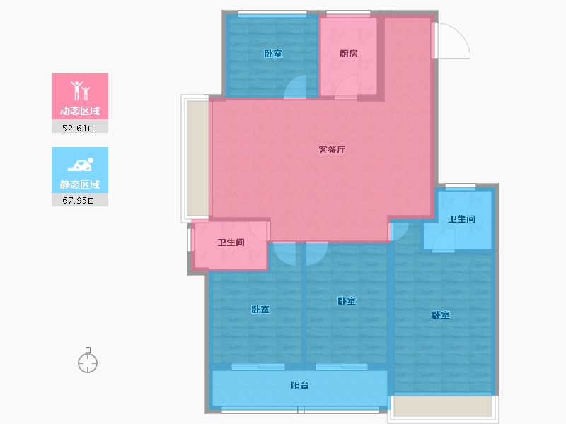 浙江省-金华市-绿城横店桂语江南-109.48-户型库-动静分区