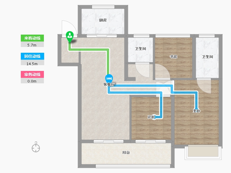 江苏省-苏州市-翡翠河滨雅院-89.00-户型库-动静线