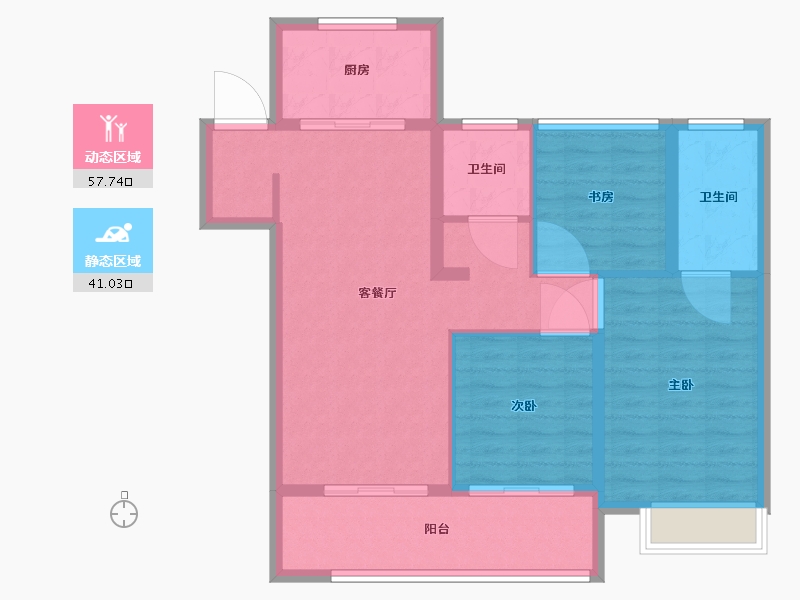 江苏省-苏州市-翡翠河滨雅院-89.00-户型库-动静分区