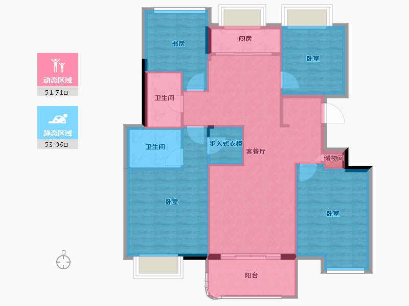 浙江省-杭州市-滨江旭辉万家之星-95.03-户型库-动静分区