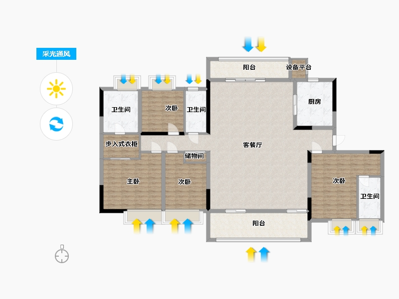 江苏省-南通市-龙信·骏园-176.00-户型库-采光通风