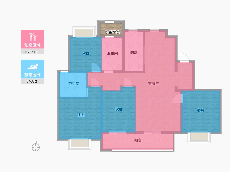 江苏省-南通市-城投·金地阅峯汇-114.00-户型库-动静分区