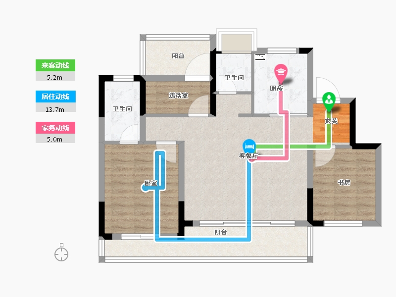 江苏省-泰州市-泰州新力璞园-85.00-户型库-动静线