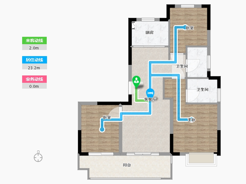 浙江省-宁波市-明洲锦绣桃源-93.00-户型库-动静线