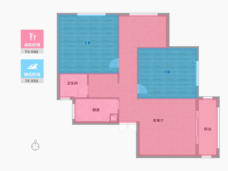 江苏省-徐州市-南湖御景-87.40-户型库-动静分区