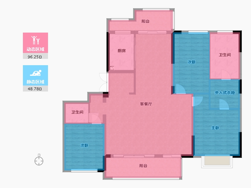 福建省-福州市-金辉金茂鼓楼金茂府一期-131.99-户型库-动静分区