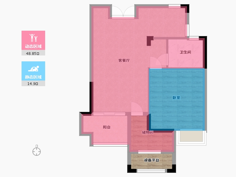 浙江省-宁波市-亲和源-60.00-户型库-动静分区