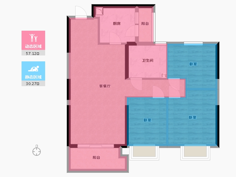 浙江省-湖州市-湖州恒大悦龙台-78.00-户型库-动静分区