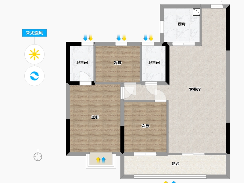 青海省-西宁市-碧桂园铂悦-89.02-户型库-采光通风