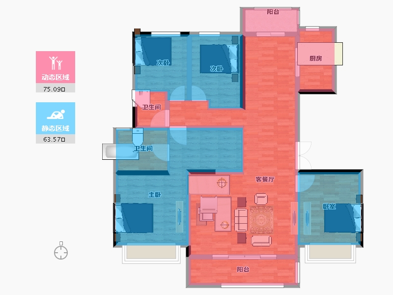 江苏省-扬州市-瘦西湖院子-124.20-户型库-动静分区