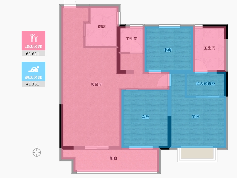 江苏省-淮安市-中梁·玖龙首府-92.00-户型库-动静分区