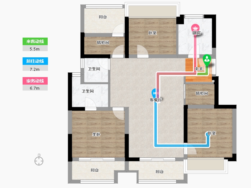 江苏省-苏州市-象屿名俊豪庭-94.00-户型库-动静线