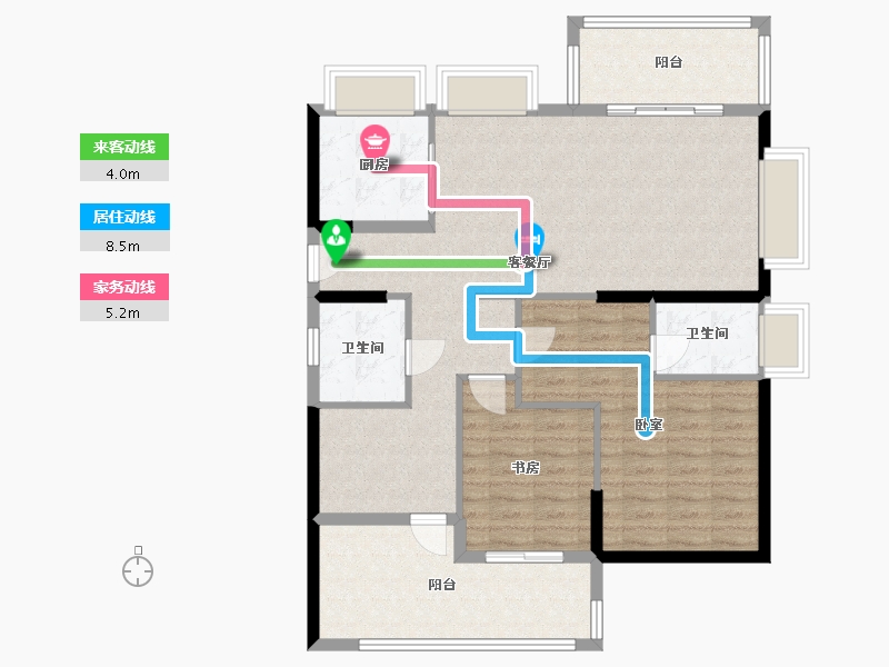 浙江省-杭州市-杭州湾世纪城-101.54-户型库-动静线