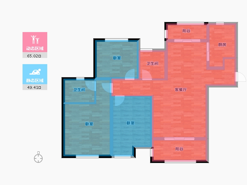 江苏省-盐城市-港海明珠-102.00-户型库-动静分区