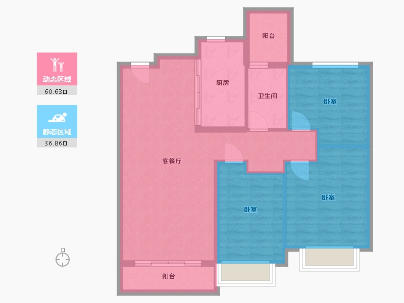 浙江省-湖州市-湖州恒大悦珑湾-88.00-户型库-动静分区