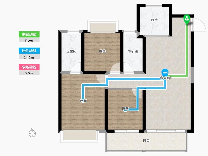 江苏省-宿迁市-华鸿·沁和园-98.10-户型库-动静线