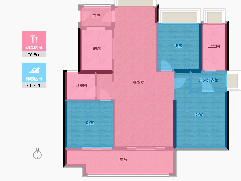 浙江省-杭州市-杭州湾世纪城-99.87-户型库-动静分区